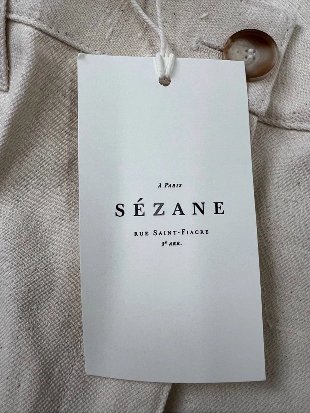 Sezane Soan Trousers – Ecru Natural Linen Blend (Size US 8 / FR 40) NWT - Picture 7 of 8